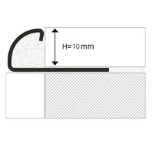 Profilzeichnung eines Übergangsprofils mit einer Höhe von 10 Millimetern