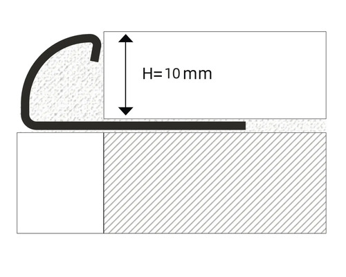 Profilskizze für ein 10 Millimeter hohes Übergangsprofil