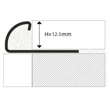 Illustration eines Treppenkantenprofils mit einer Höhe von 12,5 mm.
