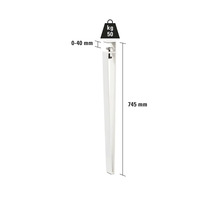 Tischbein, 745 mm lang, Klemmbereich 0 bis 40 mm, Traglast 50 kg