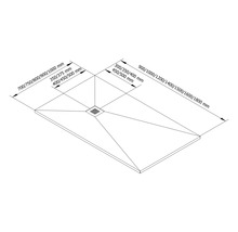 Skizze einer Duschwanne mit Maßangaben