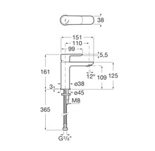 Maße einer Waschtischarmatur