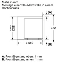 Maße einer 20-Liter-Mikrowelle für den Einbau in einen Hochschrank