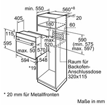 Einbaubackofen Maße Schema