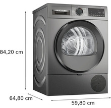 Bosch Trockner mit den Maßen 84,20 cm Höhe, 64,80 cm Tiefe und 59,80 cm Breite