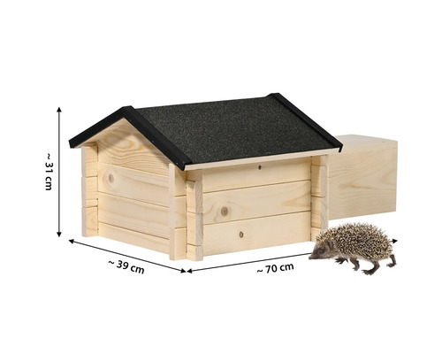 Igelhaus mit den Maßen 70 cm x 39 cm x 31 cm