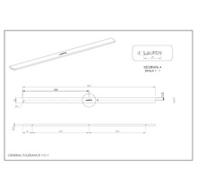 Technische Zeichnung eines Laufen Produkts mit Maßangaben