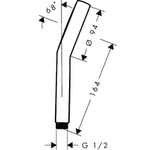 Technische Zeichnung eines Brausearms mit Maßangaben