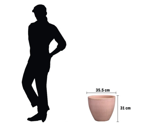 Blumentopf mit den Maßen 35,5 cm Breite und 31 cm Höhe