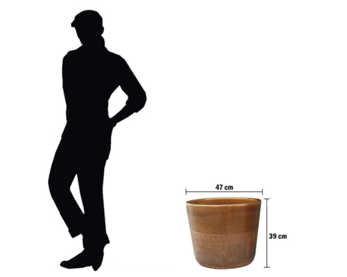 Keramik Blumentopf mit den Maßen 47 cm Breite und 39 cm Höhe