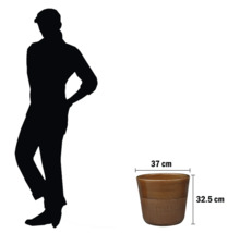 Blumentopf mit Maßangaben: 37 cm Durchmesser, 32,5 cm Höhe