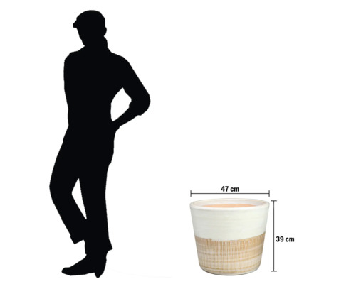 Blumentopf mit einer Höhe von 39 cm und einem Durchmesser von 47 cm