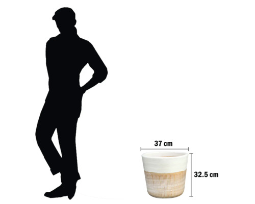 Blumentopf mit den Maßen 37 cm mal 32,5 cm