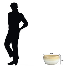 Dekorative Pflanzschale mit einem Durchmesser von 34 cm und einer Höhe von 17 cm.