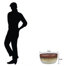 Keramik-Blumentopf, 44 cm breit und 21 cm hoch.