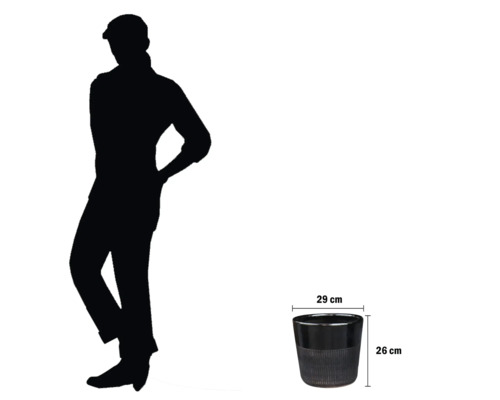 Blumentopf mit den Maßen 29 cm x 26 cm