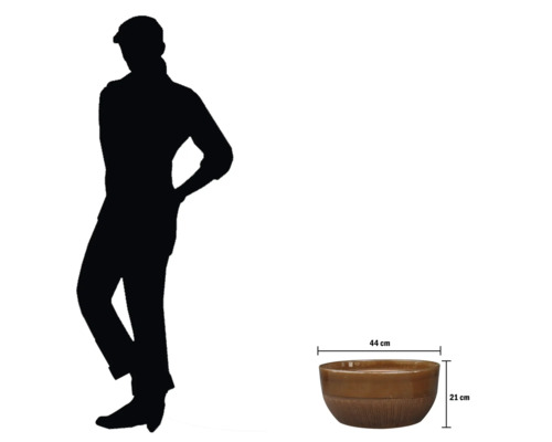 Keramik Pflanzschale mit den Massen 44 cm mal 21 cm