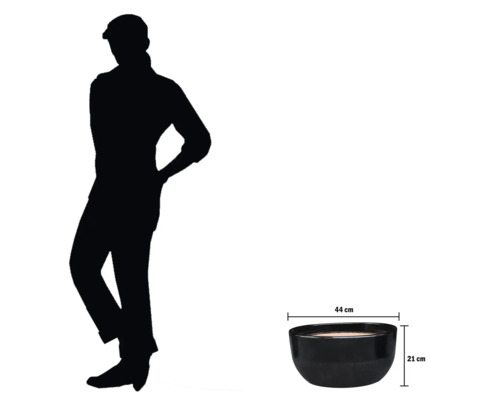 Runde Pflanzschale mit Größenangabe