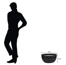 Schwarze Pflanzschale mit den Maßen 34 cm x 17 cm.