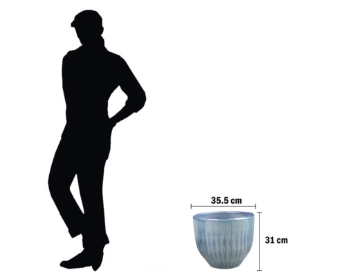 Blumentopf mit den Maßen 35,5 cm Breite und 31 cm Höhe