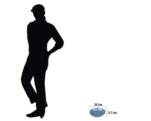 Dekoteller mit 22 Zentimeter Durchmesser und 3,7 Zentimeter Höhe