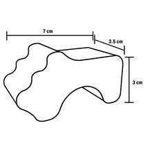 Abbildung mit den Maßen 7 cm Länge, 3,5 cm Breite und 3 cm Höhe