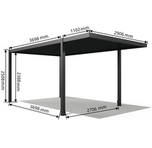 Abmessungen eines Pavillons