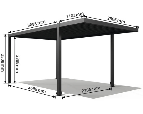 Abmessungen eines Pavillons