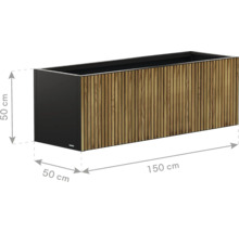 Pflanzkasten mit Holzverkleidung, 150 mal 50 mal 50 Zentimeter