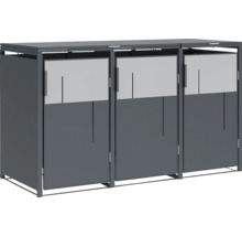 Drei Mülltonnenboxen zur Mülltrennung