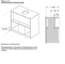 Einbaubeispiel für ein Gewürzregal mit Maßangaben