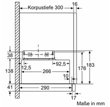 Technische Zeichnung mit Maßangaben