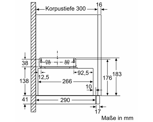 Technische Zeichnung mit Maßangaben in Millimeter