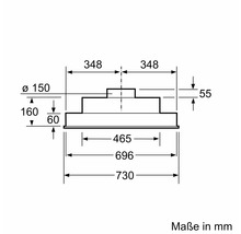 Maßzeichnung des Produkts mit Angaben in Millimetern