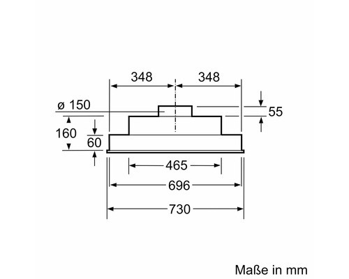 Maßzeichnung des Produkts mit Angaben in Millimetern