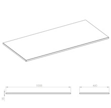 Arbeitsplatte mit den Maßen 1008 x 460 x 15 Millimeter