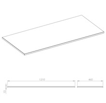 Arbeitsplatte mit den Maßen 1210 x 460 x 15 mm