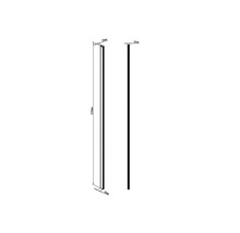 Technische Zeichnung eines Holzprofils mit den Maßen 2100 mm Länge, 45 mm Breite und 20 mm Tiefe.