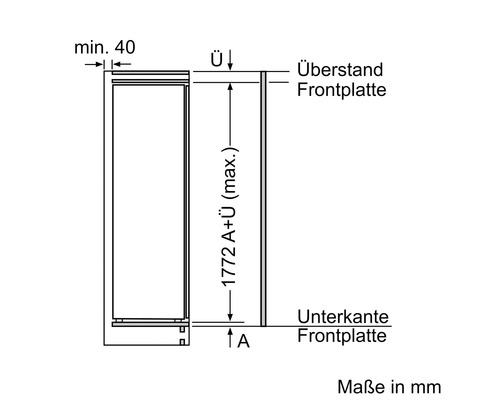 Maße einer Kühlkombination in Millimeter