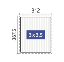 Abmessungen 312 x 367,5 Zentimeter