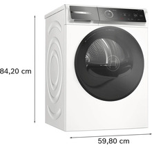 Bosch Wäschetrockner mit den Maßen 84,20 cm Höhe und 59,80 cm Breite.