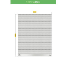 Illustration eines Rollladens mit den Maßen 120 mal 140 Zentimeter.