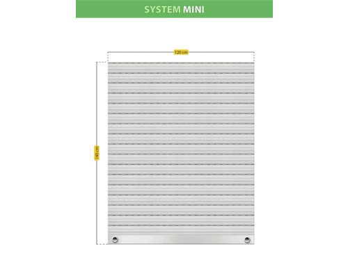 Illustration eines Rollladens mit den Maßen 120 mal 140 Zentimeter.
