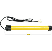 Gelber Rollladenmotor mit einem Durchmesser von 45 Millimetern und einer Länge von 535 Millimetern