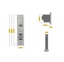 Technische Zeichnung eines Rollladenkastens mit Maßangaben.
