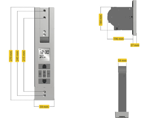 Abmessungen einer Rollladensteuerung