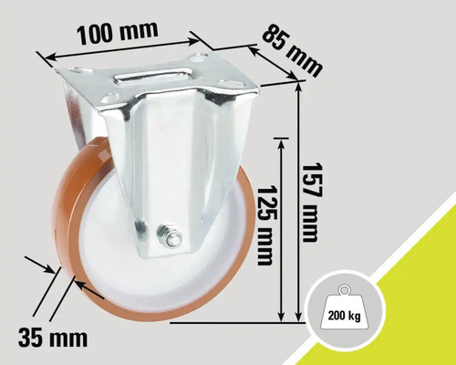 Rollenbild mit Maßangaben, Traglast bis 200 kg