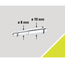 Stift mit einem Durchmesser von 8 mm und 10 mm