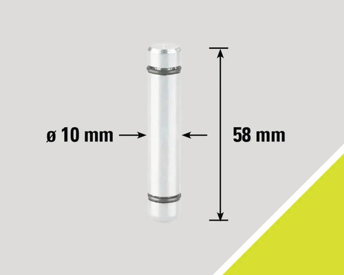 Metallstift, Durchmesser 10 mm, Länge 58 mm