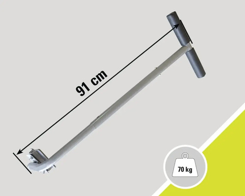 Erdlochbohrer mit T-Griff, 91 Zentimeter Länge und maximaler Belastbarkeit von 70 Kilogramm.